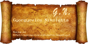 Gyorgyovics Nikoletta névjegykártya